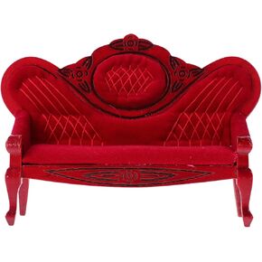 ABOOFAN Miniature Victorian Chair 1:12 Miniature Dollhouse Furniture Dollhouse Vintage Couch Mini Victorian Bench Chair for Dollhouse Living Room Craft Decoration