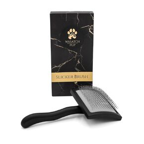 Slicker Brush for Dogs - Gentle Grooming Dog Brush for Small Medium Breeds - Reduces Shedding, Removes Tangles, and Supports a Shiny Coat - Easy to Use