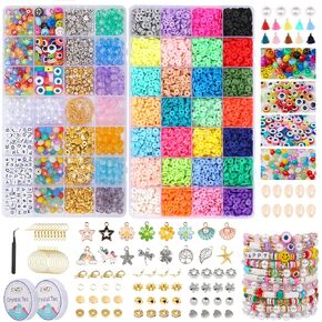 مجموعة سوار OCARDI ، 7500+PCS 28 COLORS FRASELET BRACELET ، حبات Preppy لصنع المجوهرات ، مجموعة سوار Clay Beads مع هدايا السحر للفتيات في سن المراهقة ، ألعاب عيد الميلاد للأعمار 8-13