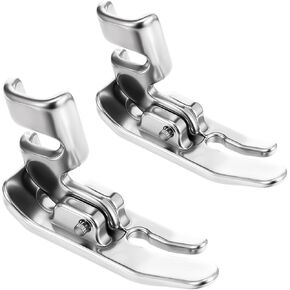 10mm (0.4" Wide) Presser Foot for Low Shank Straight Stitch, Sewing Machine Feet, Metal Sewing Machine Foot, Sewing Machine Parts for Most Older Sewing Machines, 2 Pack (Silver)