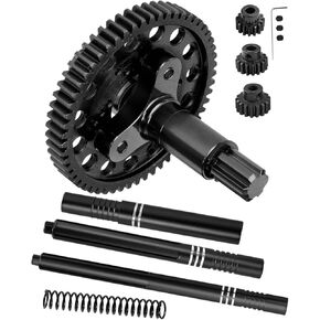 Metal Spur Gear Slipper Clutch 57T&Center Slider Driveshaft&15T/16T/17T Pinions Gear Upgrades Part for Arrma 1/10 Granite/Senton/Big Rock/Vorteks 3s,Kraton/Outcast 4S,1/8 Typhon 3S,Black