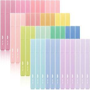 Mr. Pen- Aesthetic Highlighters, 48 Pack, Chisel Tip, Pastel Colors, Cute Highlighters Assorted Colors, Cute Highlighters for School Highlighters, Highlighter Set, Pastel Highlighters