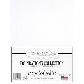 Cardstock Warehouse Foundations 100% Recycled White - 8.5 x 11" - 100 Lb. / 270 Gsm 100% Recycled Premium Cardstock Paper - 25 Sheets