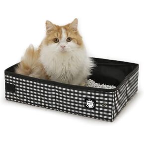 Necoichi Portable Stress Free Cage Carrier and Litter Box, Indoor & Outdoor, Travel (Black, Litter Box)