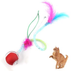Interactive Cat Toy Automatic Cat Toy Cat Toy Ball 2025 New Interactive Ball for Dogs Moving Dog Toy Automatic Rolling Ball Toy Electric Dog Balls for Cat/Dog (Red)