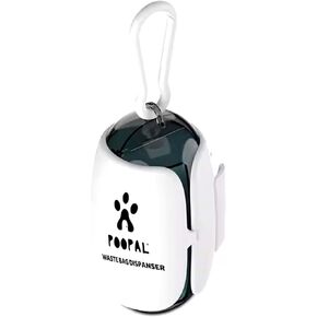 Dog Poop Bag Holder – Transparent Capsule Design with Easy-Tear Rolls, Durable Poop Bags for Dogs, Taxin Free Waste Bags, and Silicone Strap (1 Holder + 15 Bags)