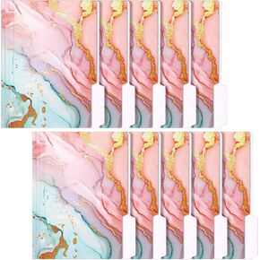 10 Pack Decorative File Folders Cute File Folders Marble Designs File Folders 9.6 x 11.6 Inch Inch Letter Size Paper File Folders for Documents Office School and Home