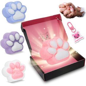 Taba Squishy Cat Paw,Fufu Squishy Big Paw Squishy Toys, Giant Cute Taba Squishy Jumbo Sensory Toys, Jelly Kitty Pinch Family Handmake Mochi Squishy, Sticky Squishy Suitable for Adults Kids 4Pcs