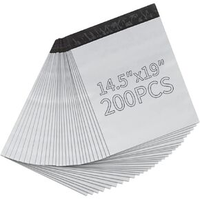 Poly Mailer 14.5x19 Inch 200 Pack,Shipping Bags for Business,Strong Adhesive Self-SealingBags,Waterproof Poly Bag for Clothing,Self-Sealing Envelopes Bags