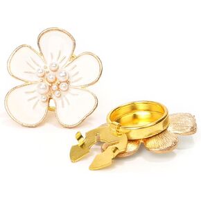 Button Cover Cufflinks for Shirt Sleeve Button Cute Peach Blossom No-Sew Fancy Buttons Covers Button Clip Fashion Clothing Decoration Button (White)
