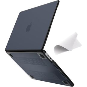 Anti-Cracking Case Compatible with MacBook Pro 13 inch M2/M1 A2338 A2251 A2289 A2159 A1989 A1706 A1708, 2022-2016 Release, Black TPU Bumper & Hard PC Shell, Matte Black