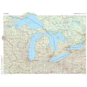 The Times Atlas: The Great Lakes (United States) - Compact - 22.25 x 16.25 inch Poster - Front Lamination