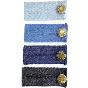 4PCS,Button Extenders for Jeans,Pants Button Extender,Waist Extenders for Pants for Women,Men,Adjustable Waistband Extender with Metal Button