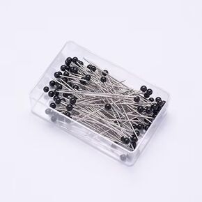 100 Pcs Pin Needles Glass Head Needles Sewing Pins Straight Quilting Pins Craft Pins Dressmaker Tailor Pins with Colored Ball Head for Fabric Jewelry DIY Pins and Pincushions Pins and Tacks (Black)