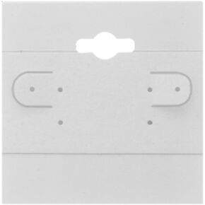 2 "× 2" أبيض عادي بطاقات القرط المعلقة ، عرض المجوهرات بطاقات بلاستيكية معرض أبيض عادي - 100 بطاقة