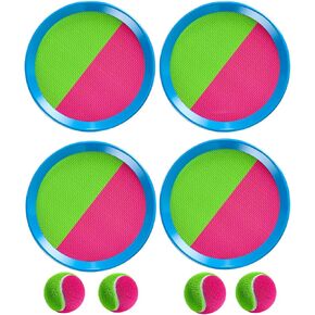 Temi Toss and Catch Game Met for Kids Ages 3 4 5 6 7 8 9 10 ، ألعاب ألعاب في الهواء الطلق ، ألعاب مع 4 مجاذيف 4 كرات ، ألعاب الشاطئ ، ألعاب الفناء ، هدايا الألعاب الخارجية لـ 5 6 7 8 9 أطفال in Kuwait