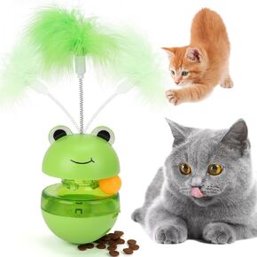 3 في 1 ألعاب القط التفاعلية ، ألعاب Catnip للقطط مع ريشة ، لعبة ألغاز Cat ، كرة تفاعلية للعبور للقطط وكلاب الحيوانات الأليفة الصغيرة