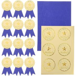 BESPORTBLE 30 Set of Gold Embossed Award Certificate Seals, Golden Foil Achievement Stickers Seal of Excellence for School Certificate Envelopes Diploma Office Supplies