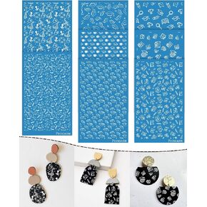 شاشة الحرير الطين Puocaon - 8 أجهزة كمبيوتر قابلة لإعادة الاستخدام شاشة الحرير القابلة لإعادة الاستخدام للمجوهرات الطينية البوليمر ، ومسلسلات شاشة شاشة البوليمر المدار in Kuwait