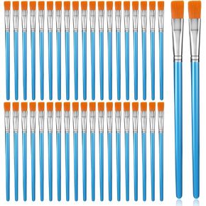 40 Pcs 1/2 inch Flat Paint Brushes for Acrylic Painting Watercolor Acrylic Paint Brushes Small Paint Brushes Bulk with Wooden Handle for Detail Painting Oil Watercolor Art Painting for Kids Adult