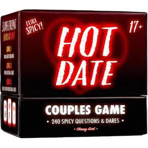 Hot Date Couples Game for Adults - 240 Spicy, Fun Questions & Dares for Romantic Nights & Deep Relationships - Conversation Cards - 2 Players
