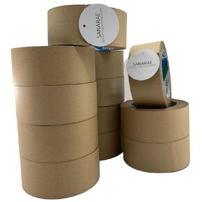 Brown Packing Tape, Kraft Paper Tape Brown Gummed Tape for Packing Boxes, Shipping Cardboard and Carton Sealing 12Rolls x 1.9 inch(48mm) x 43.7 Yard(40m)