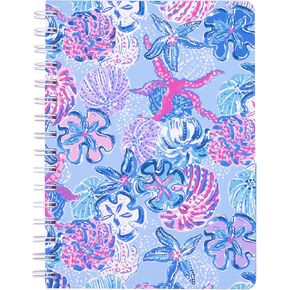 Lilly Pulitzer Hardcover Mini Spiral Notebook, 8.5" x 6.5" Small Journal with 160 College Ruled Pages, Bahamas Beachcomber