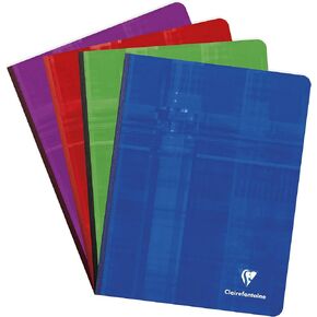 Clairefontaine Clothbound Notebook - French ruled 96 sheets - 6 3/4 x 8 3/4 - Sold Individually (Assorted Cover Color Chosen at Random)