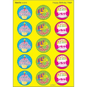 Trend Happy Birthday/Vanilla Stinky Stickers, Classroom Incentives, 60 Count