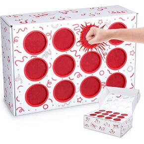 1 Set Punch Board Game Includes 5 Pcs Paper Board Inserts with 12 Compartment Holes and 5 Wax Paper Prize Box for 12 Day Countdown Punch Gift Box for Party