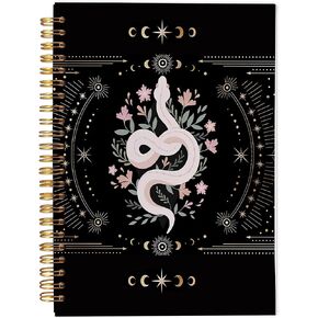 Mystical Celestial Snake Witchy Notebook - Witch Journal, Witchy Gifts for Women, Witch Stuff, Moon Phase Journal, Aesthetic Notebook for Women, Gifts for Snake Lovers Spiral Notebook 5.5x8.3