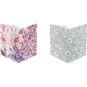 Daisy 2 Pack Book Sleeve Cover, Peach Blossom Jumbo and Easy to Put On Book Protector Cover for Girls and Boys, Stretchable Washable Book Sox
