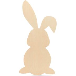 Wooden Bunny, Pack of 3 Easter Wooden Bunny Cutouts for Crafts, 12 Inch x 6 Inch (1/4 Inch Thick) Wooden Rabbit Decor, Unfinished Wood Spring Bunnies, Easter Crafts for Adults, Paint and DIY