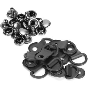 100 Set Shoelace Hook D‑Ring Eyelet Buckle Brassblack Mounting Clips Matte Black Tool for Camp Hike Climbing Repair Leather Shoes Accessories