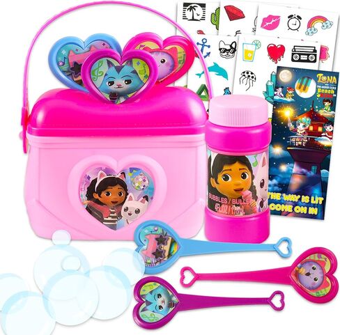 شاشة Legends Gabby's Dollhouse Bubble Wand Toys for Kids - حزمة مع محفظة لعبة Gabby's Dollhouse مع صولج الفقاعات ، والوشم ، وأكثر من | Gabby's Dollhouse Outdoor PlaySet للفتيات in Kuwait