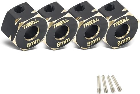 TREAL BRASS Extended Wheels Hex Hubs Adapters 12 * 8mm (4) PCS لـ AXIAL CAPRA SCX10 III JLU Gladiator Bronco Base Camp in Kuwait