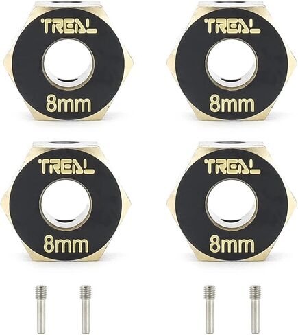 TREAL BRASS Extended Wheels Hex Hubs Adapters 12 * 8mm (4) PCS لـ AXIAL CAPRA SCX10 III JLU Gladiator Bronco Base Camp in Kuwait
