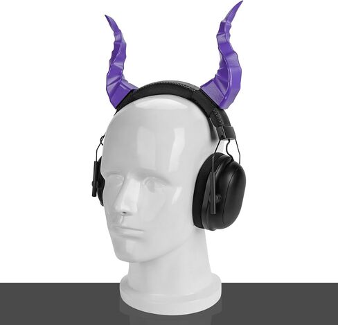 Geekria 3D Printed Demon Horns for Over Ear Headphone, Handmade Devil Horns Headband, Headphone Adjustable Accessories, Cosplay Ears Attachment in Various Dress Up Party Halloween (Purple) in Saudi Arabia