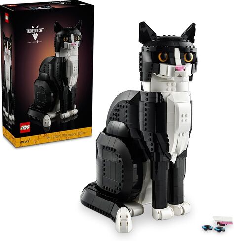 Lego Ideas Tuxedo Cat - مجموعات البناء للبالغين الذين تتراوح أعمارهم بين 18 عامًا - DIY Crafts Kit للديكور المنزلي ، غرفة المعيشة أو غرفة النوم - هدايا لمحبي القط والنساء والرجال - 21349 in Saudi Arabia
