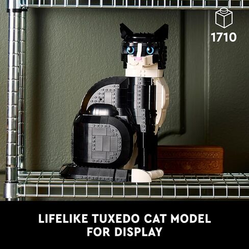 Lego Ideas Tuxedo Cat - مجموعات البناء للبالغين الذين تتراوح أعمارهم بين 18 عامًا - DIY Crafts Kit للديكور المنزلي ، غرفة المعيشة أو غرفة النوم - هدايا لمحبي القط والنساء والرجال - 21349 in Saudi Arabia