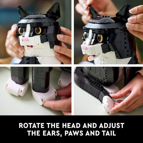 Lego Ideas Tuxedo Cat - مجموعات البناء للبالغين الذين تتراوح أعمارهم بين 18 عامًا - DIY Crafts Kit للديكور المنزلي ، غرفة المعيشة أو غرفة النوم - هدايا لمحبي القط والنساء والرجال - 21349 in Saudi Arabia