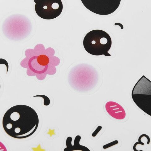 16pcs Cute Cartoon Face Expression Stickers with Eyes Nose Mouth Creative Stationery Sticker for Books Cup Water Bottles DIY Decoration Face Expression in Saudi Arabia