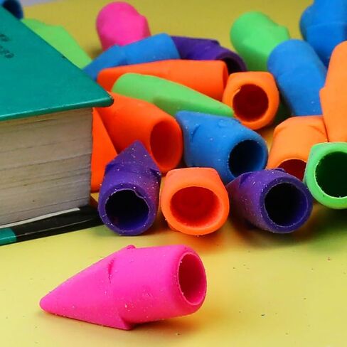 100 PCS Rubber Pencil Tips Tops Eraser Colorful Pencil Caps Eraser Toppers Kids Pencer Eraser Studentery for School Office in Saudi Arabia