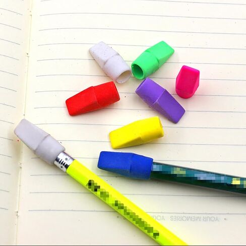 100 PCS Rubber Pencil Tips Tops Eraser Colorful Pencil Caps Eraser Toppers Kids Pencer Eraser Studentery for School Office in Saudi Arabia