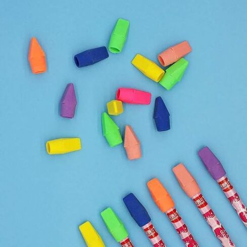 100 PCS Rubber Pencil Tips Tops Eraser Colorful Pencil Caps Eraser Toppers Kids Pencer Eraser Studentery for School Office in Saudi Arabia