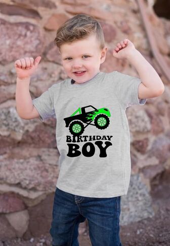 Birthday Shirt Boys Toddler T-Shirts Birthday Tees Little Kids Top Outfit Black Gray 2nd 3rd 4th 5th 6th 7th in Kuwait