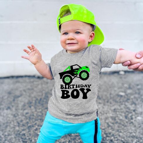 Birthday Shirt Boys Toddler T-Shirts Birthday Tees Little Kids Top Outfit Black Gray 2nd 3rd 4th 5th 6th 7th in Kuwait