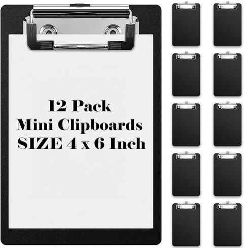 12 حزمة 4 × 6 بوصة من القصاصات المصغرة السوداء - مقطع مضغوط ، مقطع منخفض ، جيب بلاستيكي متين للفصول الدراسية ، المكتب ، المطعم ، وأكثر من ذلك - مذكرات صغيرة محمولة للملاحظات والقوائم in Kuwait