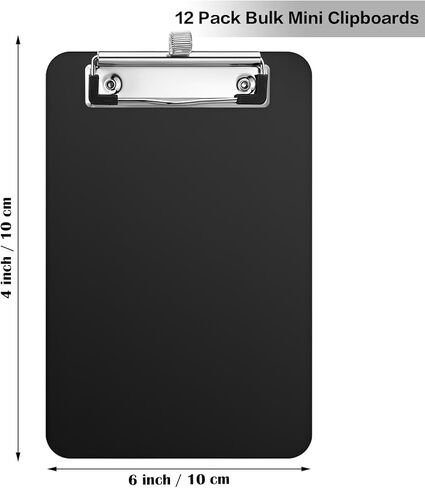 12 حزمة 4 × 6 بوصة من القصاصات المصغرة السوداء - مقطع مضغوط ، مقطع منخفض ، جيب بلاستيكي متين للفصول الدراسية ، المكتب ، المطعم ، وأكثر من ذلك - مذكرات صغيرة محمولة للملاحظات والقوائم in Kuwait