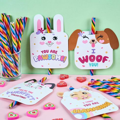 JOYIN 36PCS Rainbow Pencils Assorted Gift, Party Favor Classroom Exchange Stationery Kids Set, Perfect for Reward Prizes, Includes Pencils, Erasers in Saudi Arabia